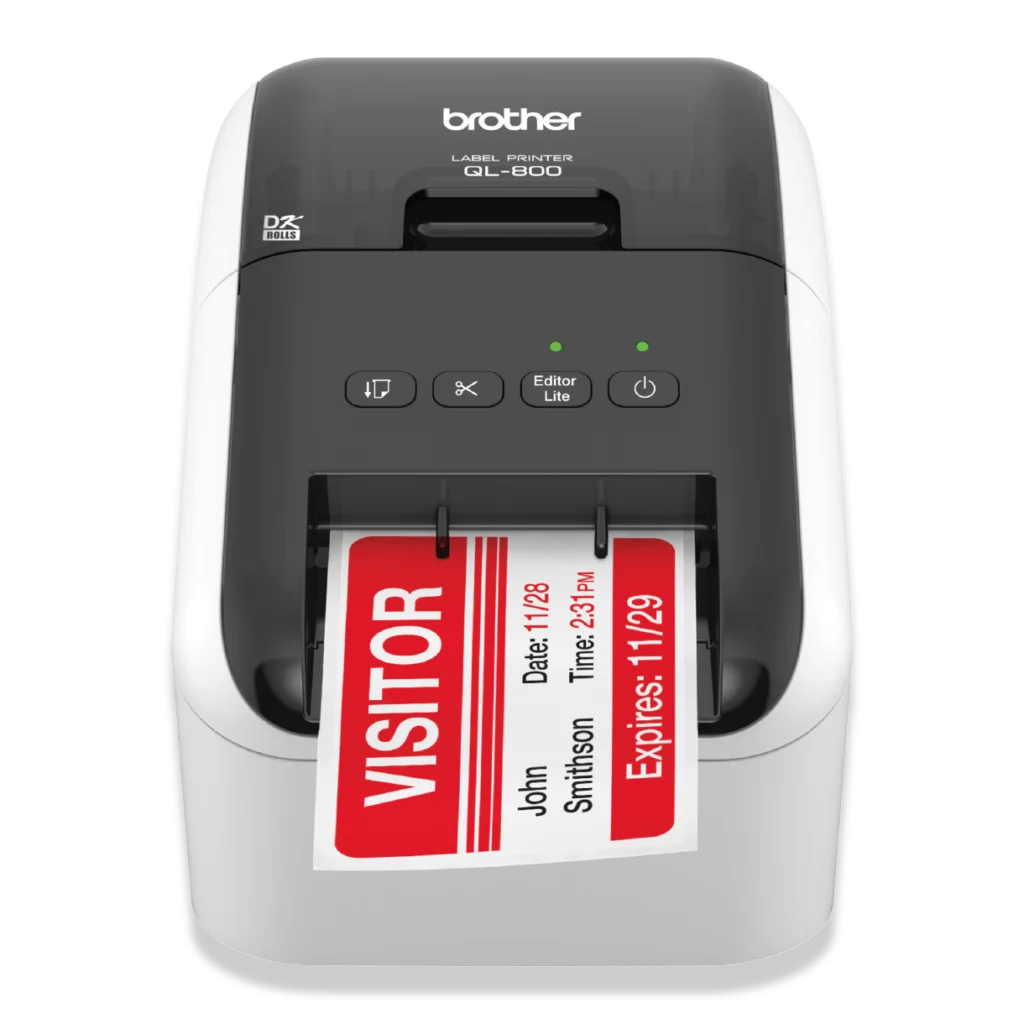 Etiquetadora profesional Brother QL-800 para impresión de etiquetas en oficinas y PyMEs